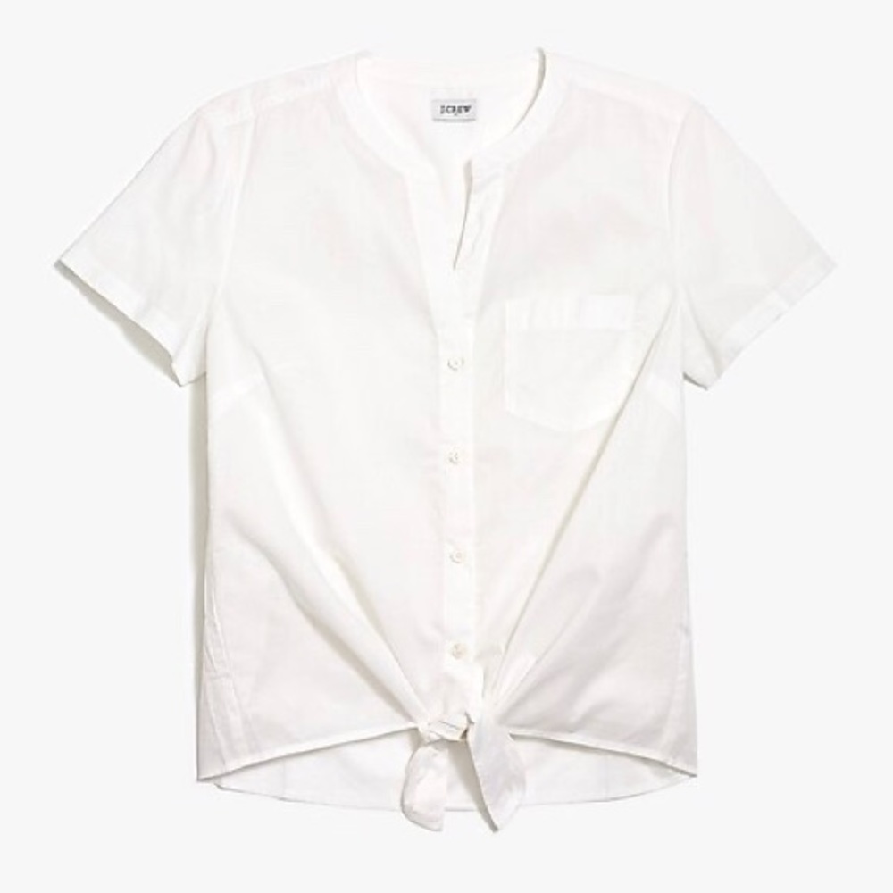 NWT! JCREW Tie-front button-up shirt- Size Small